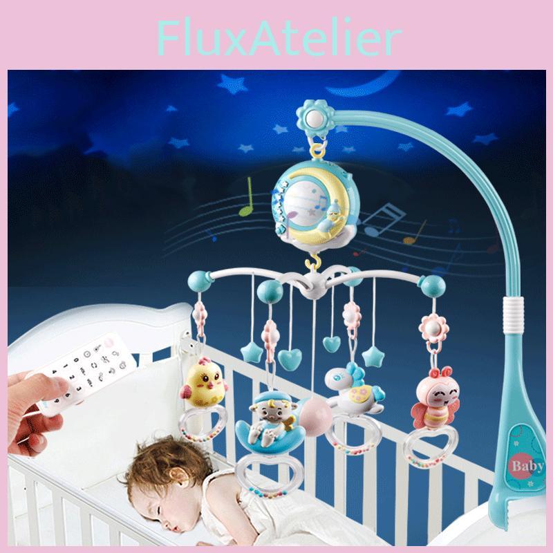 Elegant And High-quality Musical Crib Bed Bell Toy With Rotating Stars And Clouds