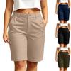 Pantaloncini Casual Estivi da Donna Lunghezza Media Vita Elastica Tessuto Leggero Traspirante Vestibilità Rilassata Tasche Adatti all'Uso Quotidiano