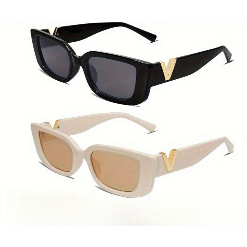 

2 штуки Ретро Квадратные Модные Женские Аксессуары Y2K Стиль 90-х Классические Ультралегкие Защитные Солнцезащитные Очки