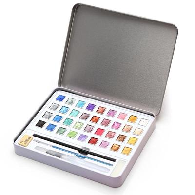 Glitter Watercolor Paints Dainayw Metallic Solid Pigment 36 Colors for Art Student Artist Watercolor Techniques