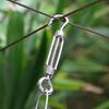 12-1PCS Stainless Steel Hook And Eye Tensioners Rope Cable Tension Sets Adjustable Garden Wire Ropes Tensioner Locking Device