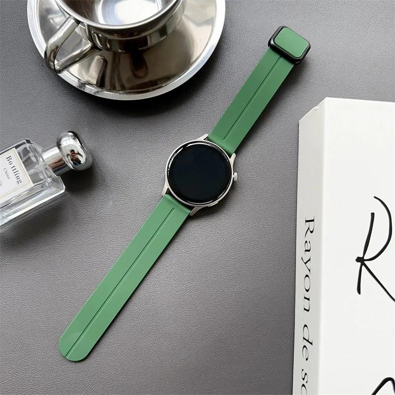 20/22mm Magnetic clasp Silicone Strap For Samsung Galaxy Watch 4 5 6 pro 40mm 44mm 45mm 42/46mm bracelet for Huawei GT3 pro band