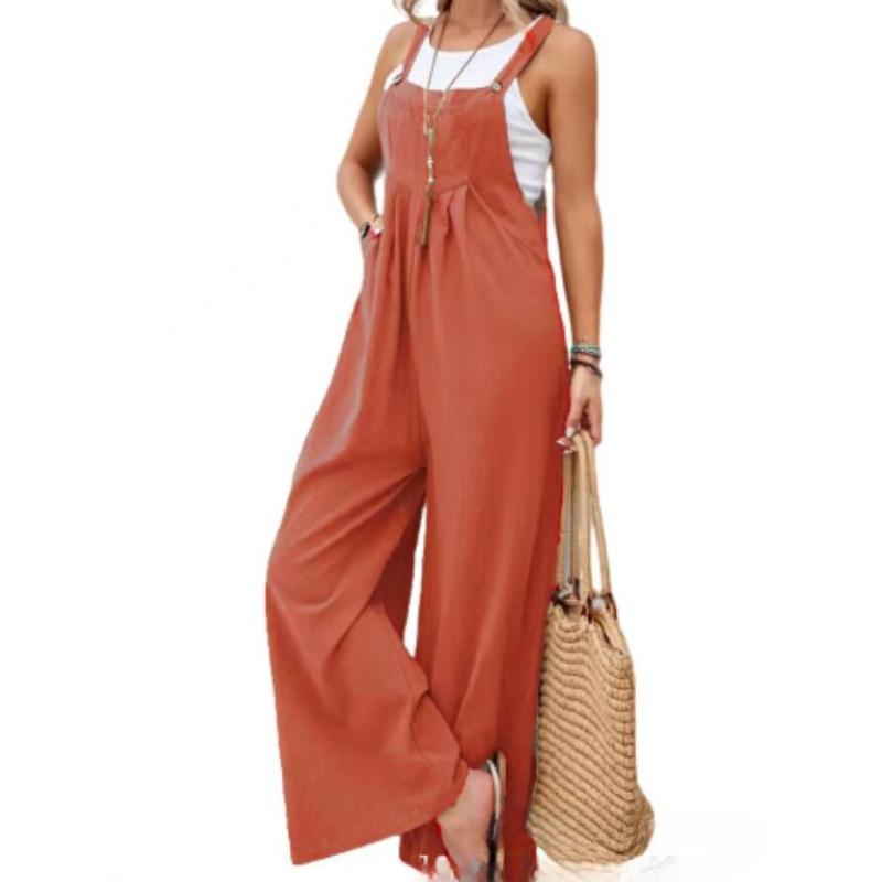 Women's Summer Wide Leg Jumpsuit   Solid Color Elegant Casual Loose Vacation Outfits Overall