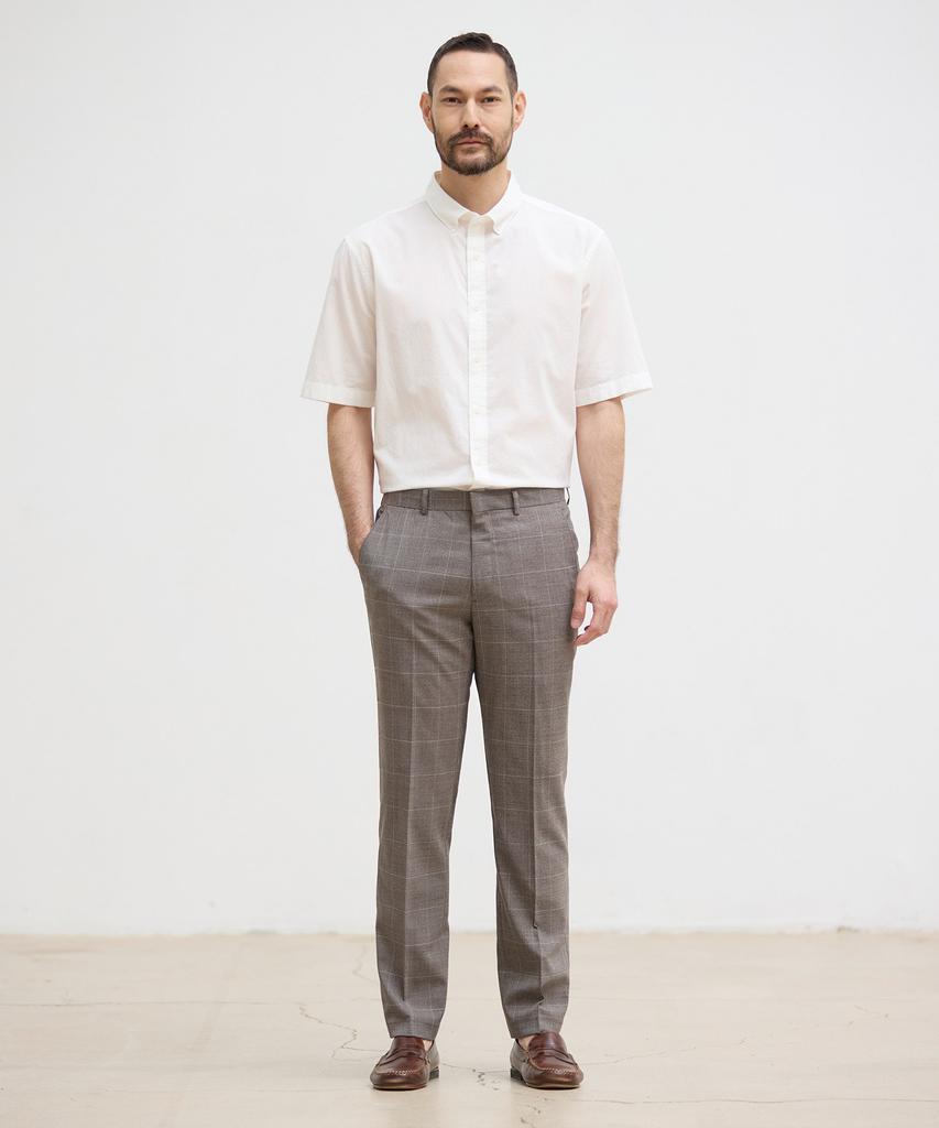 STCO Extra Fine Wool 30 Summer Formal Pants_Beige Check (Classic Fit)_Sslub55Ccd