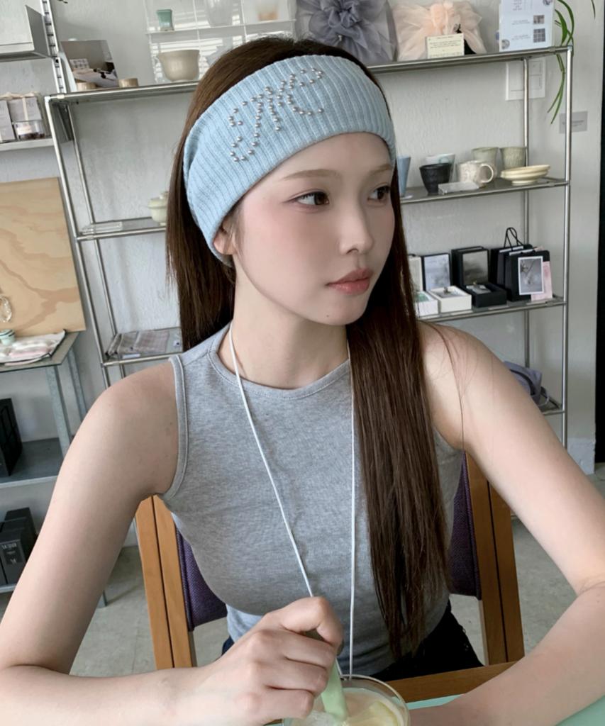 Minco M Studded Knit Hairband_Blue