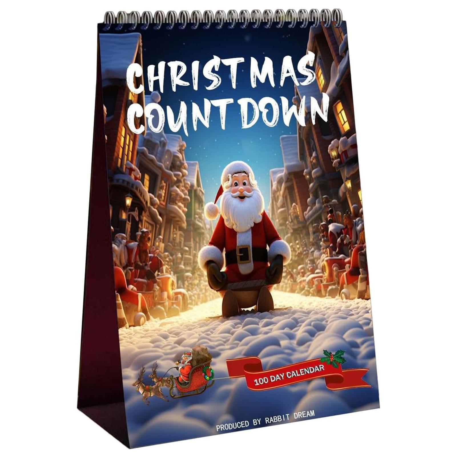 

Christmas Advent Calendars new year gift Countdown 100 Days Portable Standing Desk Calendar for Friends Family and Your Lover