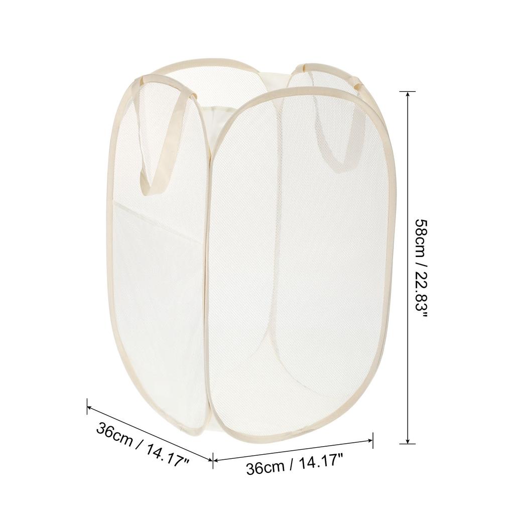 Home Bathroom Mesh Storage Basket Mesh Laundry Hamper Collapsible Laundry Baskets Bag for Laundry Room Travel 36 x 36 x 58cm