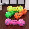 Dog Squeaker Toy Dumbbell Squeaky Chew Raised Texture Teething Teeth Cleaning for Puppy Dogs Interactive Play Wear-resistant