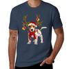 Jack russell Dog Gorgeous Reindeer Christmas Lights Tree Dog Scarf Xmas Santa Claus TShirt cotton t shirts Unisex  TShirt