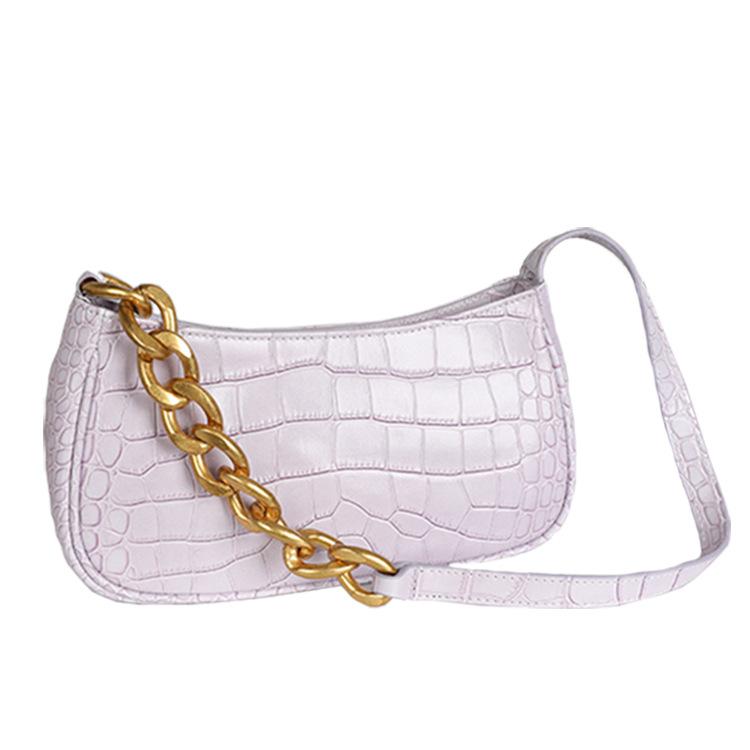 

Сумка Лето 2025 Новинки Сумка через плечо Niche Design Цепная женская сумка Оптовая продажа Кожаная женская сумка Сумка подмышкой светло-фиолетовый
