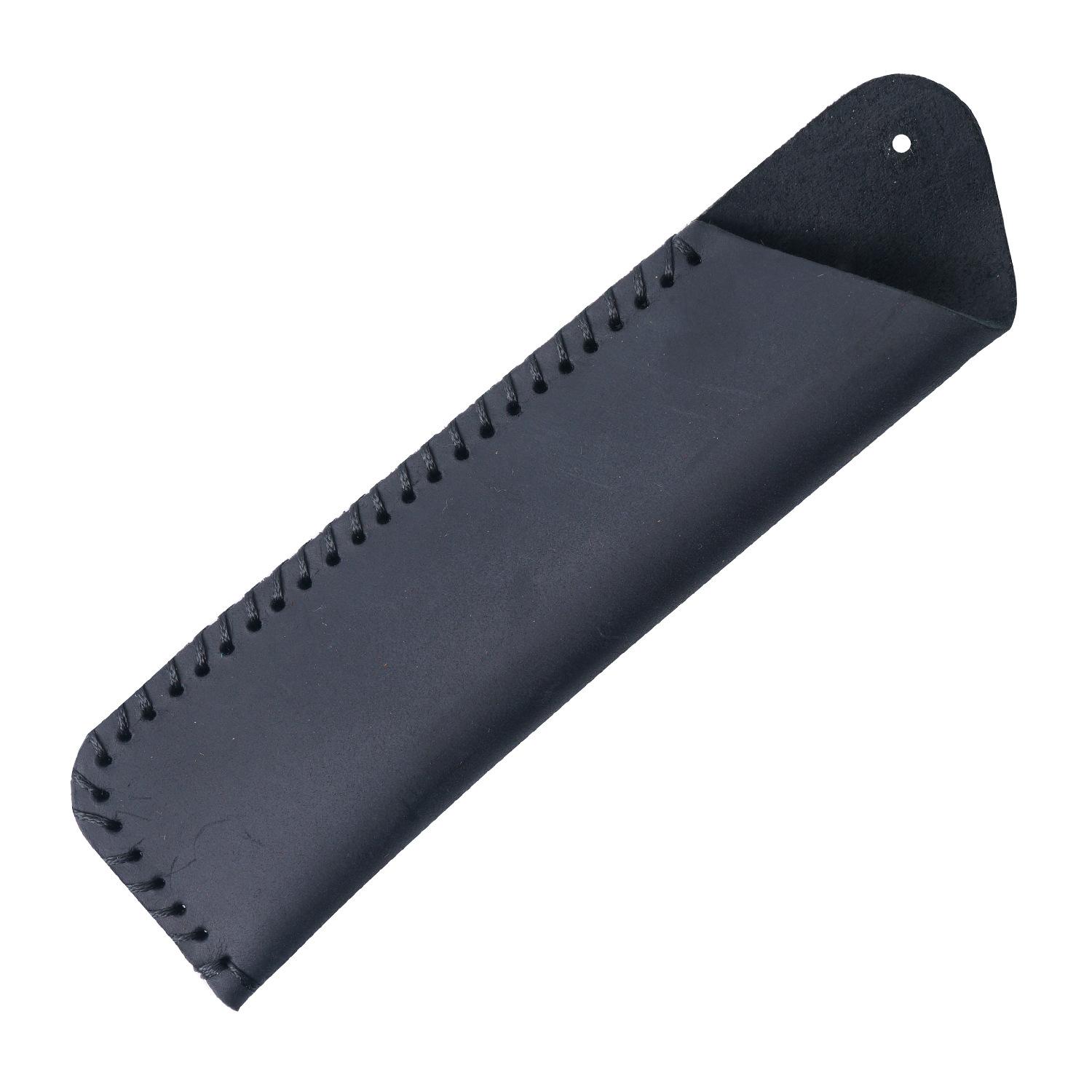 

Персонализированный чехол ручной работы из натуральной кожи для перьевых ручек с двумя ручками, мягкий защитный чехол для карандашей чёрный