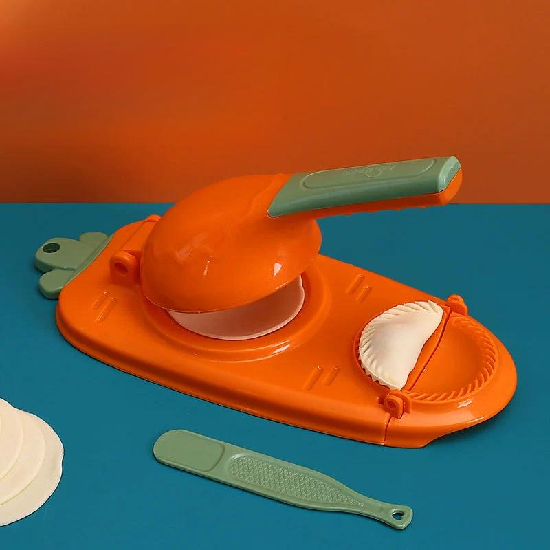 2in1 Manual Dumpling Maker Dough Press Ergonomic Handheld Food Grade Plastic Kitchen Tool for Dumplings, Empanadas, Pies No Electricity Needed