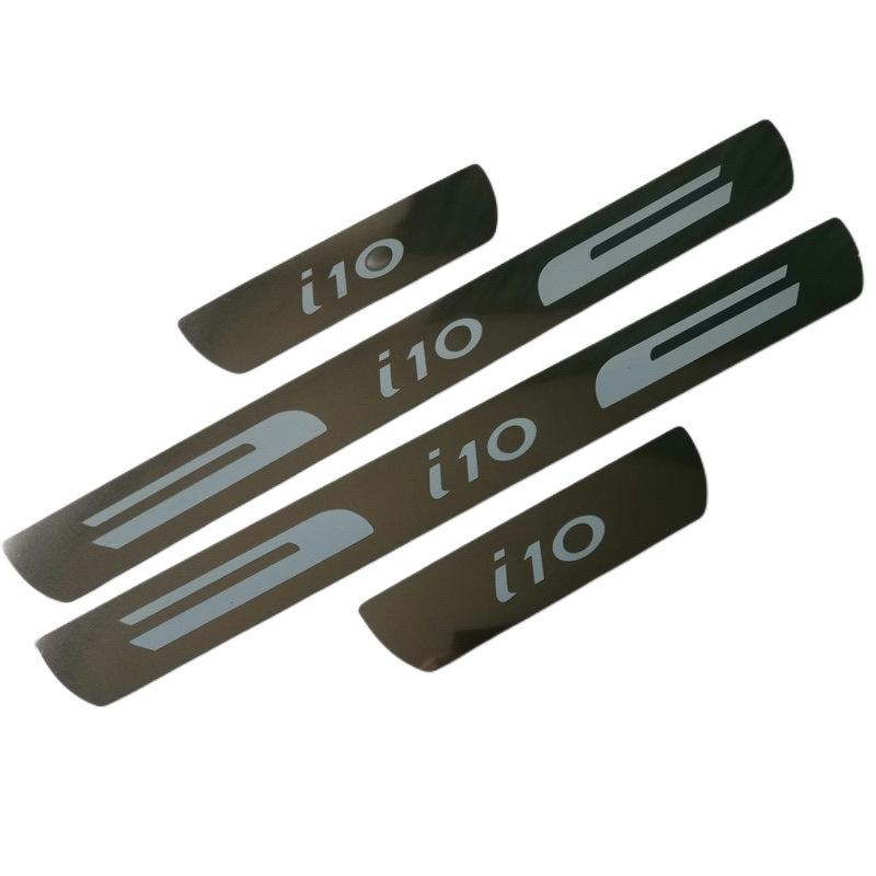 For Hyundai I10 Car Door Step Pedal Cargo Scaffolding Edg Protector Bumper Door Sill Scuff Plates Chromium Styling