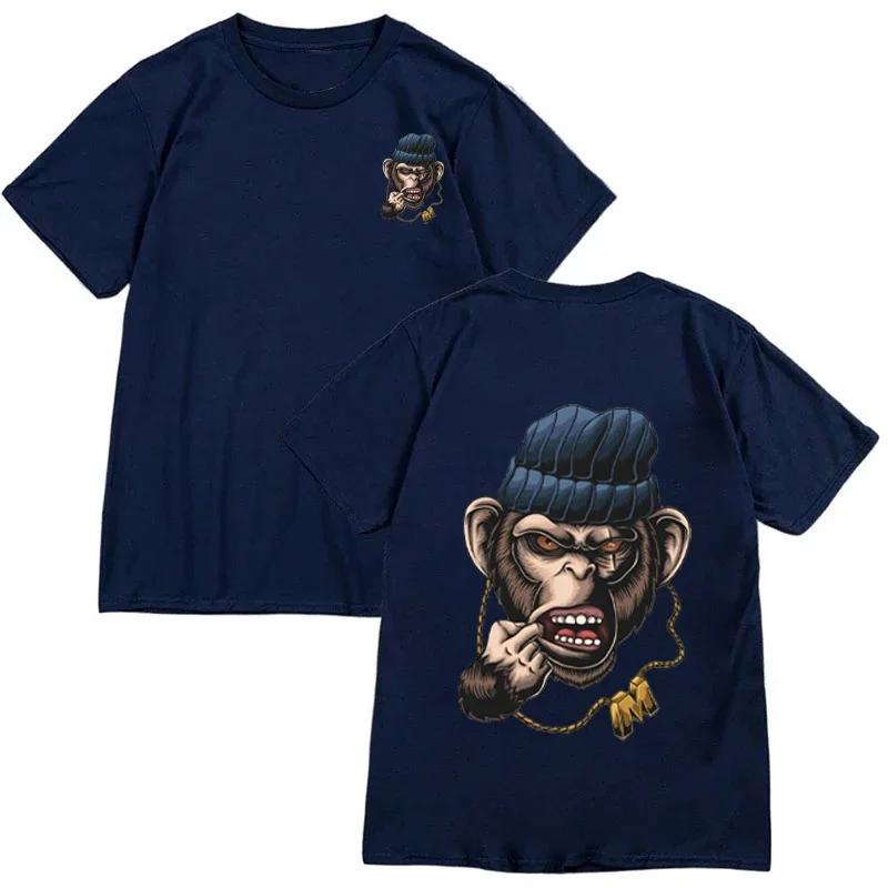 Men's Animal T-Shirt Hip Hop Monkey Print Everyday Versatile Everyday Casual Short Sleeve European Size T-Shirt Street Harajuku