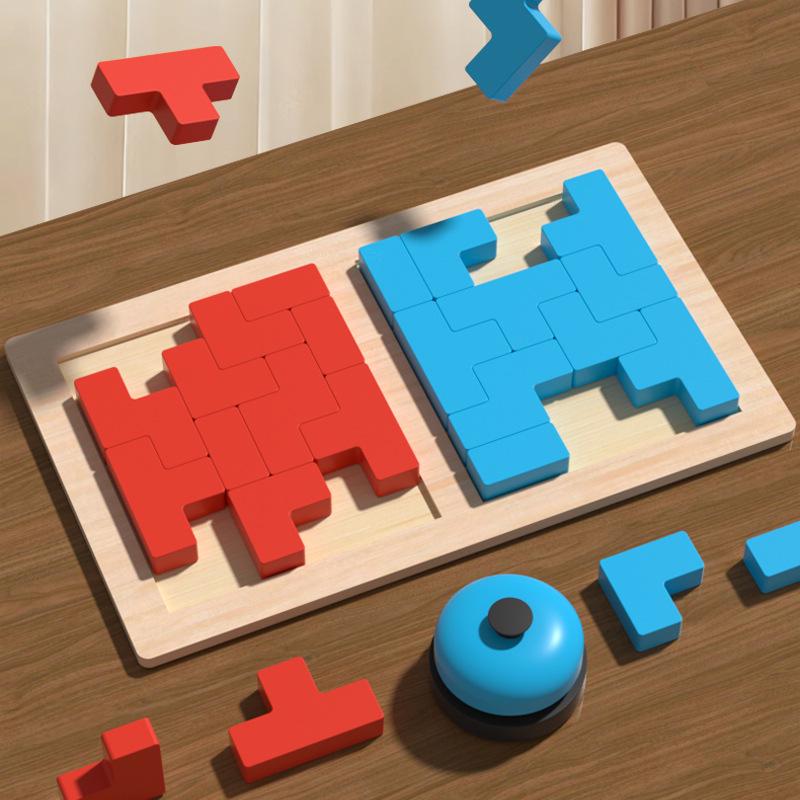 Tetris Block Puzzle Battle Game: Two-Player Children s Logic Training Toy 32*18.6*6