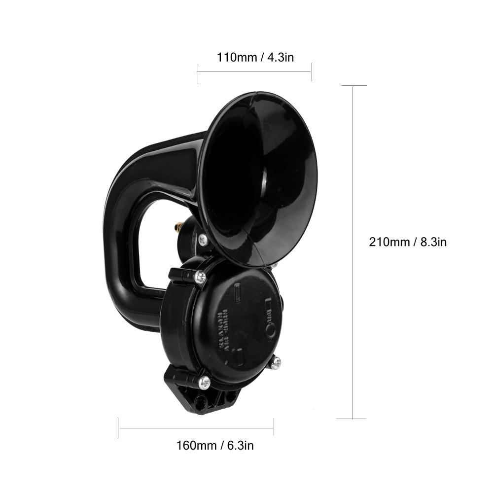 135dB Loud Air Horn Black Snail Horn Super Loud Car Horn for Trucks