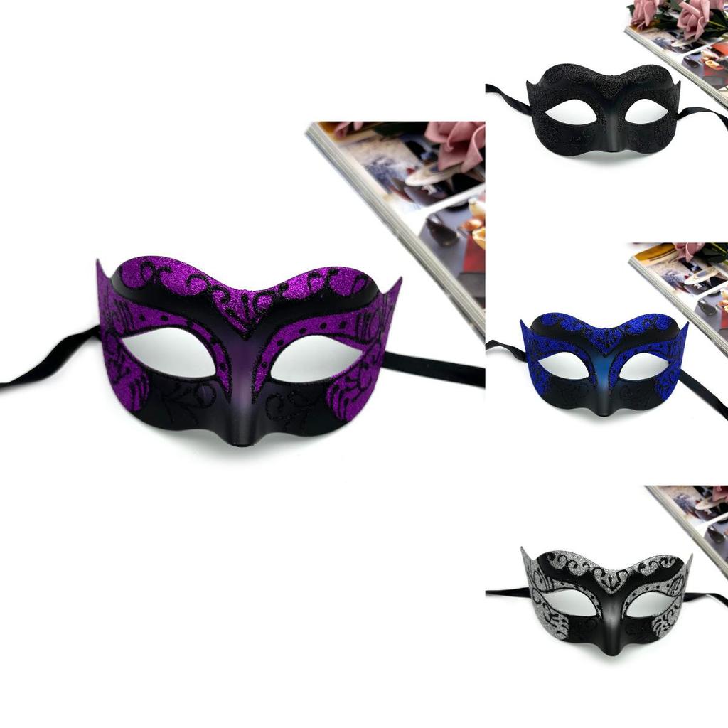 Halloweenmask med plastdesign i halvt ansikte för cosplay och kostymfester