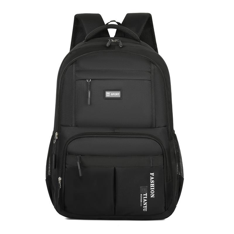 New black backpack men's large-capacity new business travel waterproof computer bag travel backpack student schoolbag