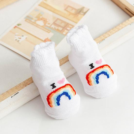 1 Pair Baby Socks with "I Love Dad/Mom" Pattern Cotton Striped Socks for Newborns 0-6 Months Cute Shower Gift & Daily Wear