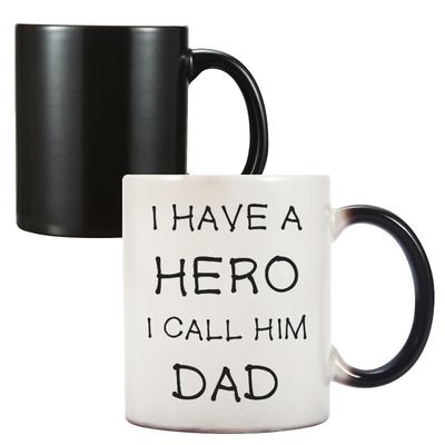 New F Father's Day DAD Hero Hero Ceramic Coffee Mug Water Cup Temperature Changing Cup