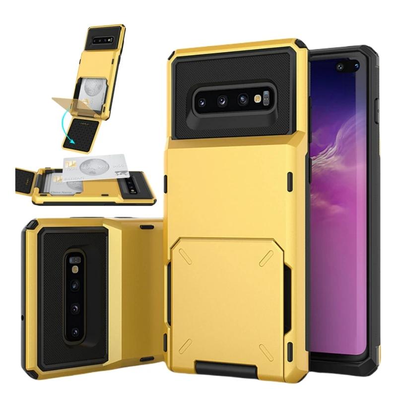 For Samsung Galaxy S10Plus S10 Case Shockproof Armor Phone Case For Galaxy S10 Plus S 10 + GalaxyS10 Card Slots Back Flip Cover