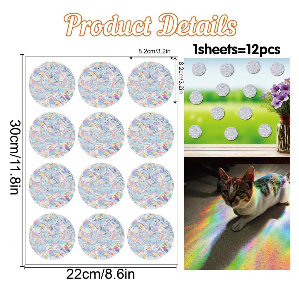 Christmas Windows Rainbow Prism Stickers Rainbow Film for Window Glass Clings Static Removable Suncatcher Decal Sticker