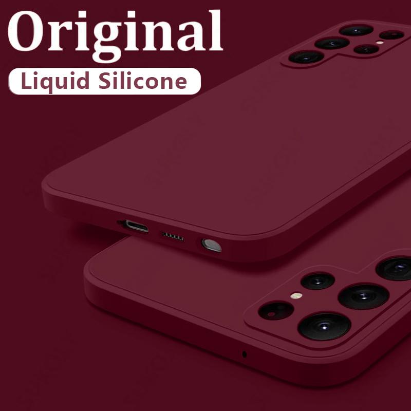 Case For Samsung Galaxy S24 S23 S22 S25 Ultra S24 FE A56 A55 A53 A54 A16 A17 5G S25 Edge Shockproof Liquid Silicone Phone Cover