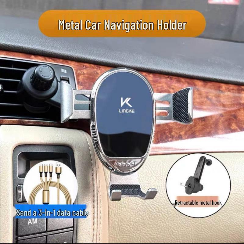 Vent-Friendly Car Phone Holder with Gravity-Activated Navigation