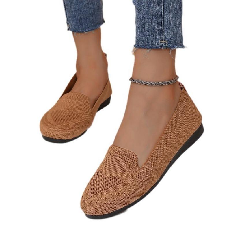 Large size cloth shoes women's summer new breathable fly-woven mesh mesh shoes soft sole flat bottom non-slip beef tendon sole