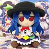 New Cute Touhou Project Tenshi Hinanawi Fumo Plush Toy Cute Blue Hair Character Soft Stuffed Doll Anime Plushie for Fans Birthday Gift Home Room Decor