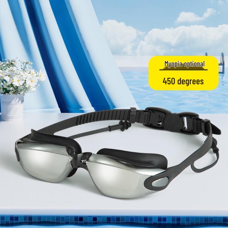Yuzhan HD Anti-Fog Prescription Swimming Goggles with Integrated Earplugs