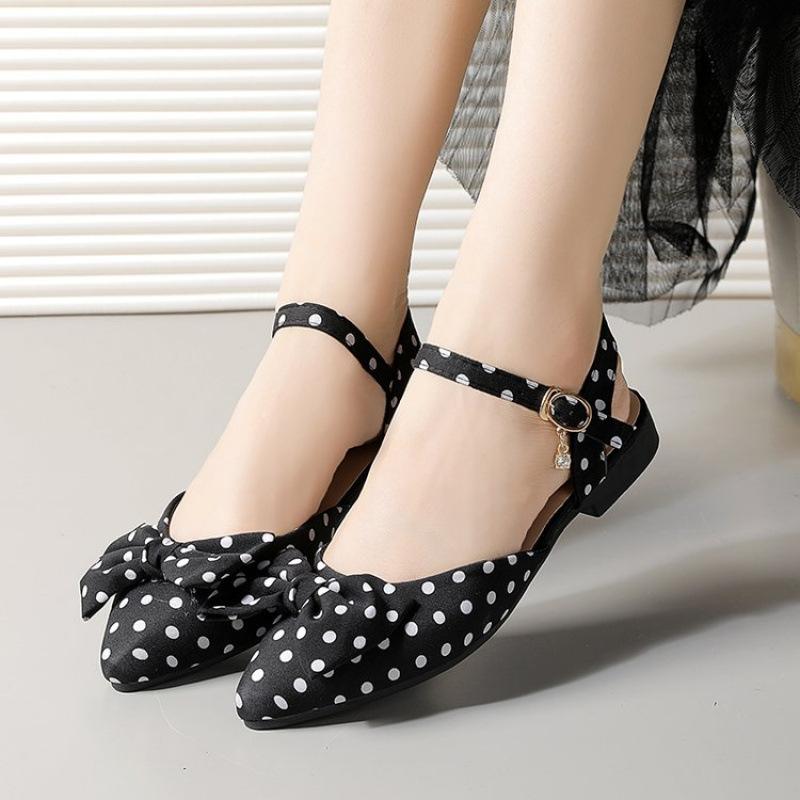 

Нишевые туфли-лодочки на высоком каблуке с цветочным бантом, женская обувь 2025 лето, французский темперамент, с ремешком для юбки, римские туфли 41