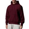 Mens Solid Fleece Hooded Sweatshirt Casual Loose Sports Long Sleeve Pullover