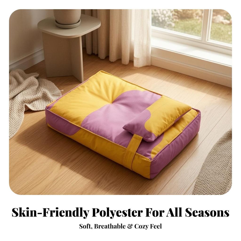 Removable Cover Multiseason Resting Mat | Anti-dampness Base, Cushioned Pet Mat,