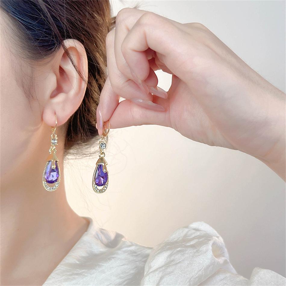 Grüne Farbe Zirkon Kristall Lange Quaste Wassertropfen Ohrringe für Frauen Temperament Koreanischen Schmuck Pendientes Boucle d'oreille