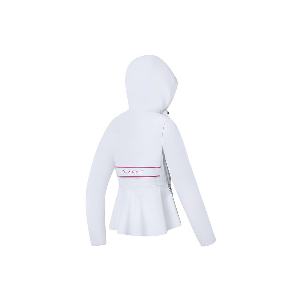 Fila Golf Series Solid Color Hooded Golf Woven Jacket Women Jackets Jade-White A11W415710F-WT