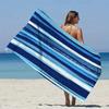 Classic Blue and White Stripes Beach Towel, Nautical Style Quick-Dry Sand-Free Microfiber Bath Towel for Yoga, Swim and Travel