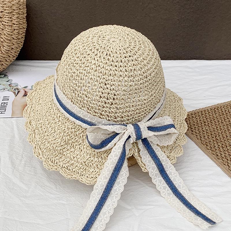 Women's Large Brim Foldable Breathable Straw Sun Hat for Summer Travel & Vacation