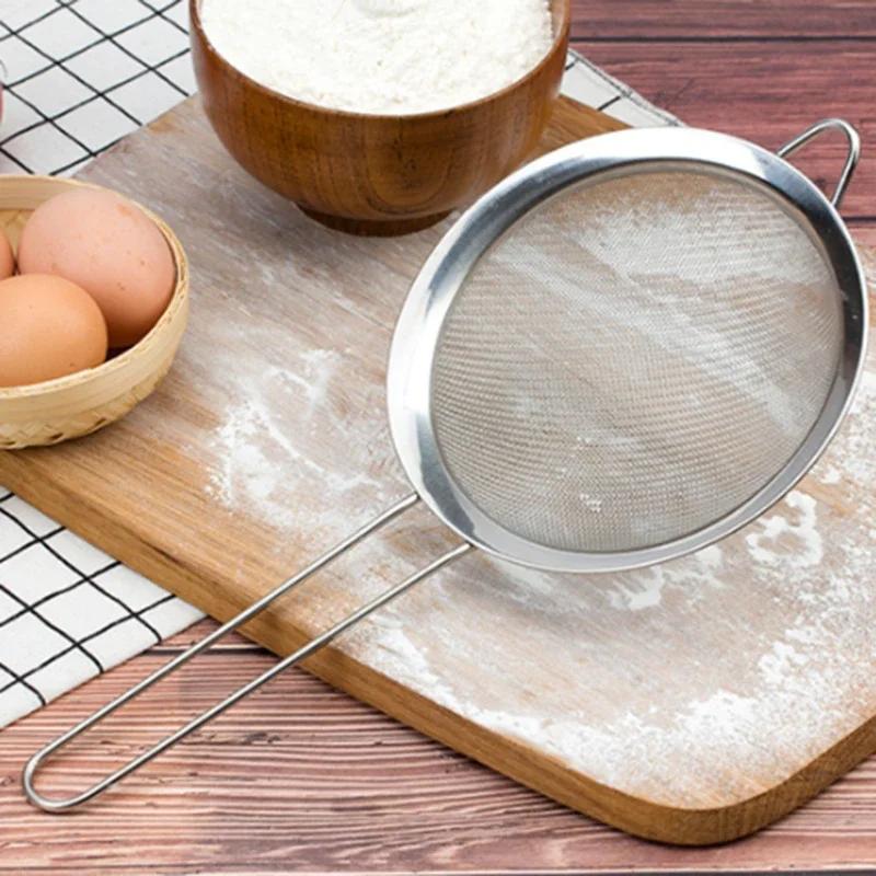 Handheld Manual Flour Powder Icing Sugar Sifter Cup, Stainless Steel Flour Sifter, Kitchen Home Baking Pastry Tool