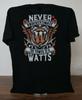 NEVER UNDERESTIMATE THE POWER OF A WATTS T-Shirt XL, Black