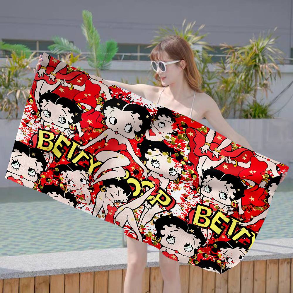Anime B-Bettys B-Boops Microfiber Beach Towel Absorbent Quick Dry Soft Yoga Swimming Resort Mountain Climbing Towel