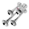 4 Trumpet Air Horn Super Loud 135DB Chrome Plated Zinc for 12V24V Semi Pickup RV SUV