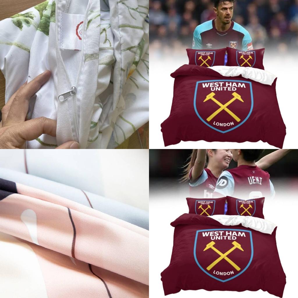 West Ham United Digital Print Bedding Set With Reactive Dyeing For Modern Bedroom Decor