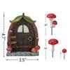 M-Modern-Leuchtender Pilz Türfenster-Schmuck Hofkunst Skulptur Statuen Outdoor Heimdekoration Harz Gartendekoration Für Bäume