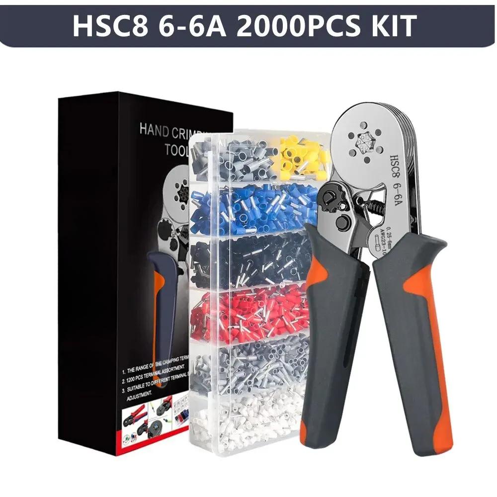 Crimping Tools Mini Electrical Pliers HSC8 6-4/6-6(0.25-10mm²/0.25-6mm²) Wire Connection Ferrule Sleeves Terminal Repair Clamp