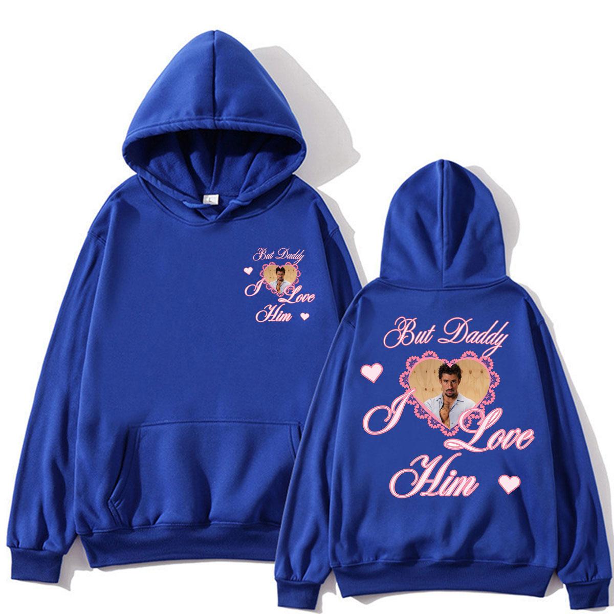 

Bad Bunny But Daddy I Love Him Print Hoodies Trendy Vintage Men Women Fans Gifts Sweatshirt Oversized Fleece Casual 3XL