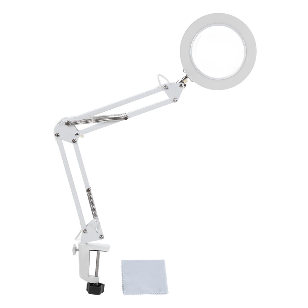 Lupe mit Licht Einstellbare 3 Farbtemperatur 11 Helligkeiten 5X Vergrößerung Faltbare Klemme