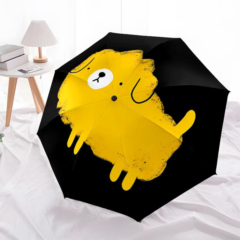 1 Stück Drippy Dog Automatischer Faltregenschirm Tragbar Zusammenklappbar 8-Rippen-Schirm für Alle Jahreszeiten, Lässiges Outdoor-Accessoire, A20