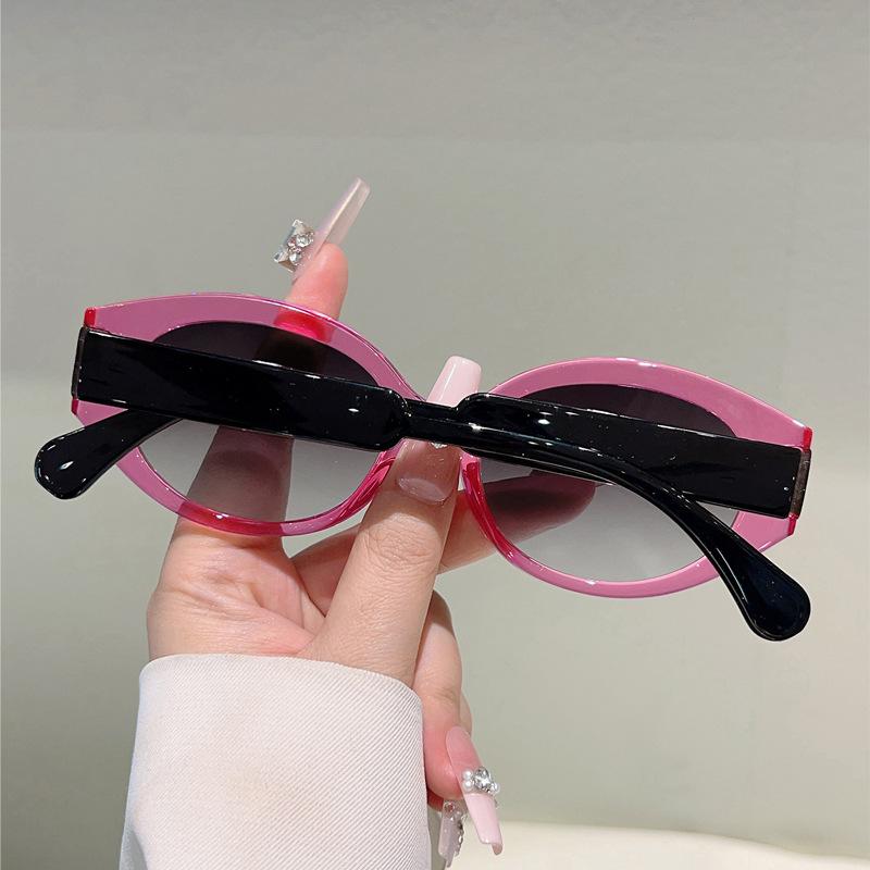 Vintage Cat Eye Sunglasses Women For Men Luxury Brand Designer Sun Glasses Punk Popular Hip Hop Double Color Eyeglasses Uv400