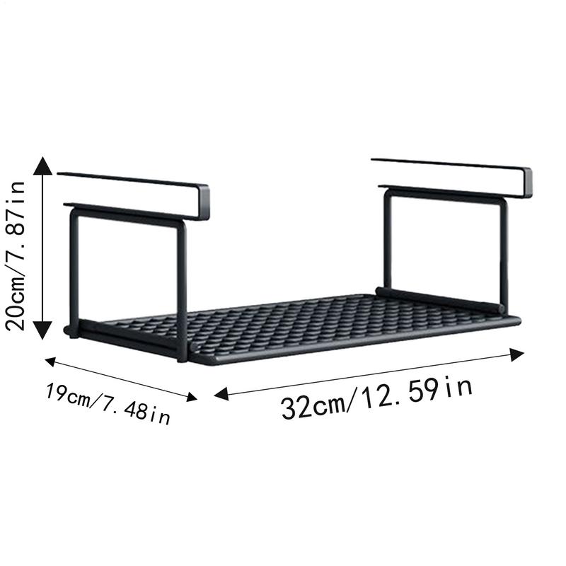 Extendable Under Cabinet Organizer Shelf Steel Under Desk Storage Rack Multipurpose Kitchen Household Hanging Storage Racks